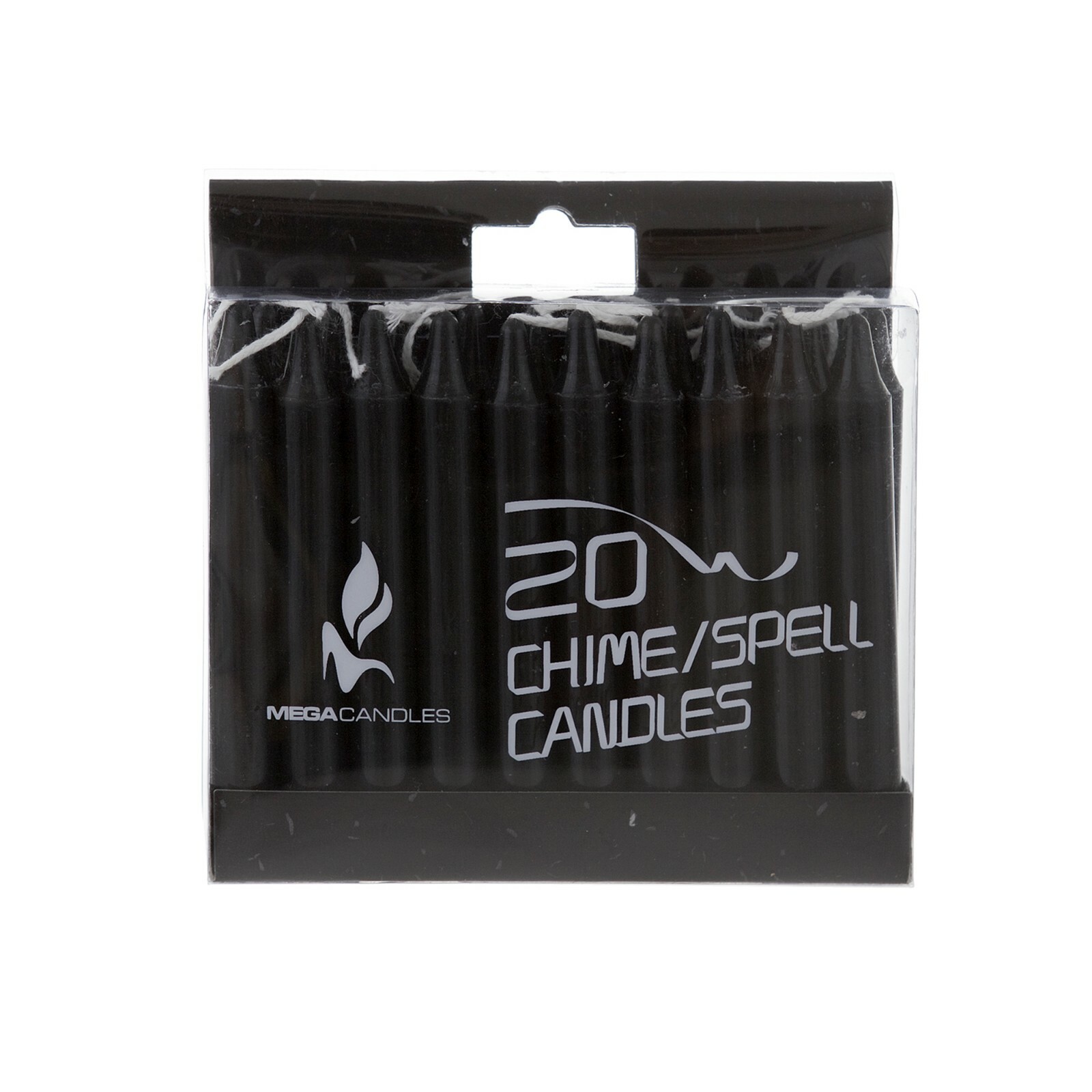 Mega Candles – Unscented 4″ Chime / Spell Taper Candles – Black, Set of 40