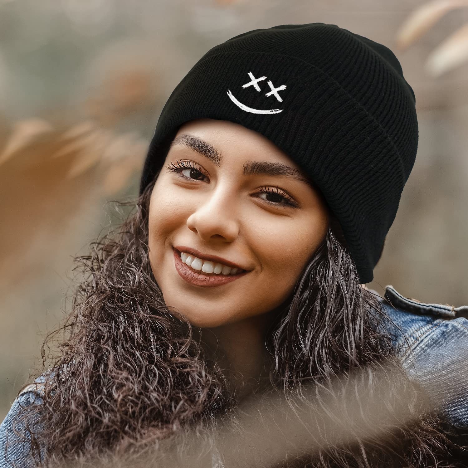 Cool Graphic Beanie Men And Women Black Cap Hat Skullcap Knitted Winter Warm