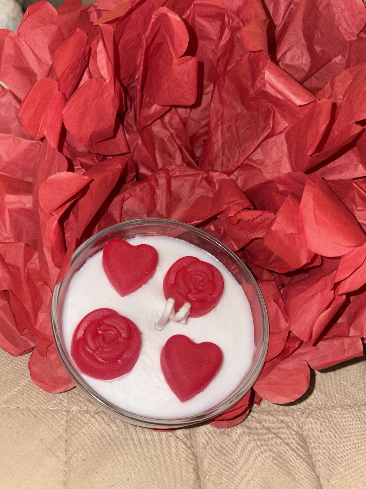 handmade Valentine’s Day candle