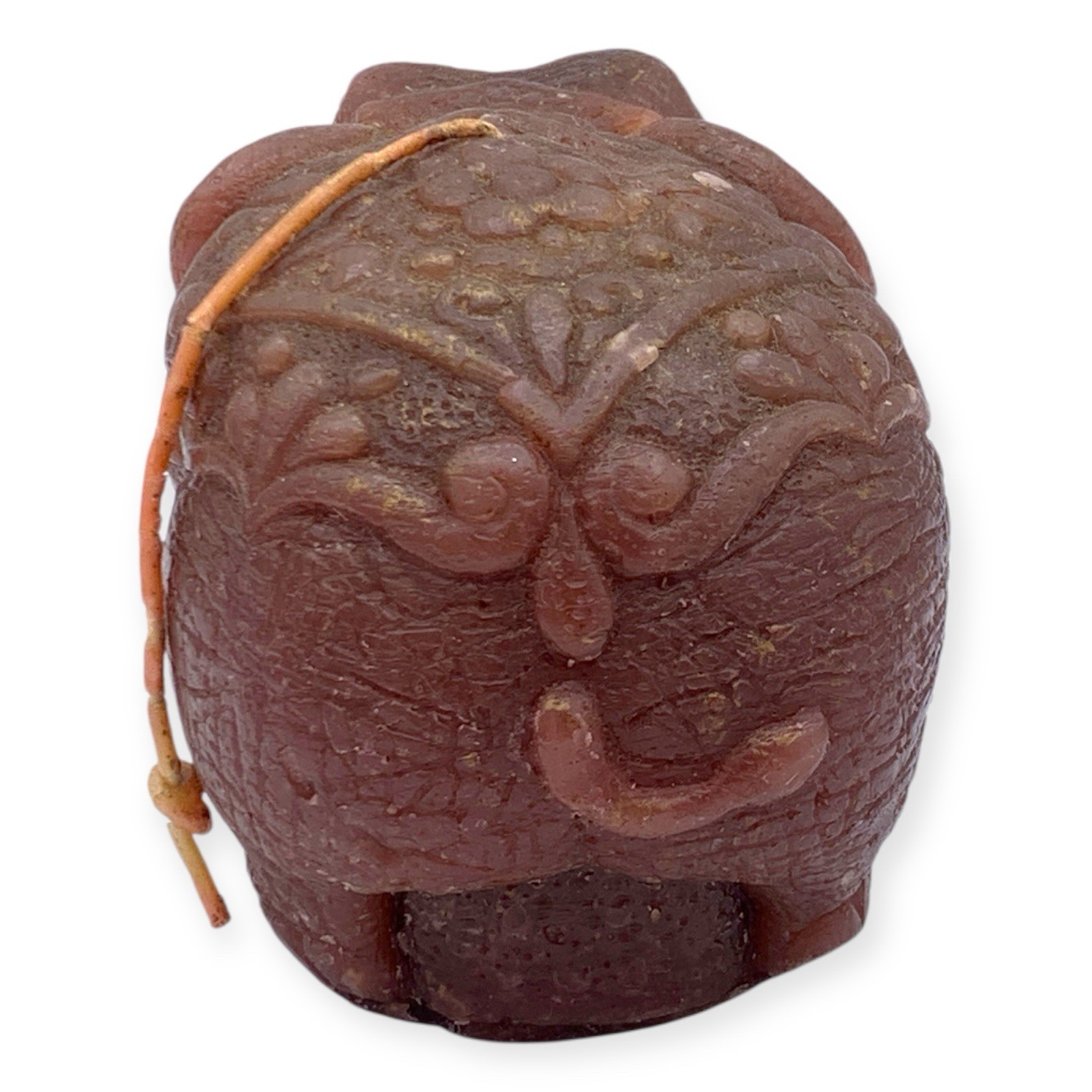 Vintage Elephant Brown Candle Molded Wax Figure Home Decor India Unlit Carved