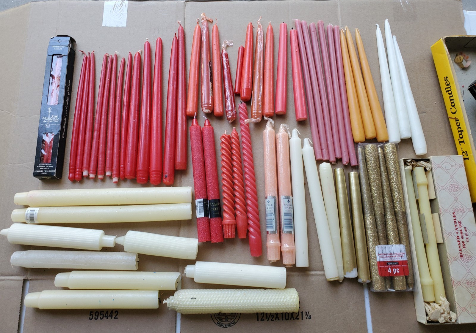 Mixed Lot of 50+ Tapered Candles Various Sizes & Colors