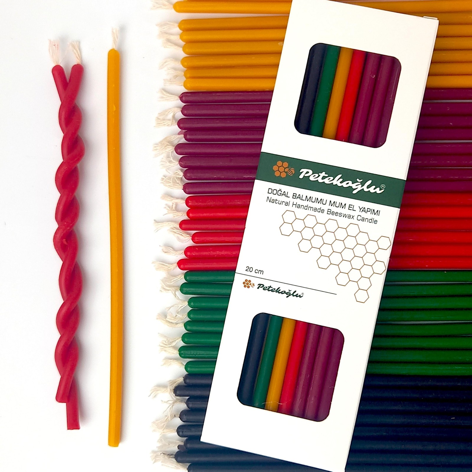 40 Pieces Pure Beeswax Candles – No-Drip, Smoke-Less, Tall, Thin Taper Decorativ