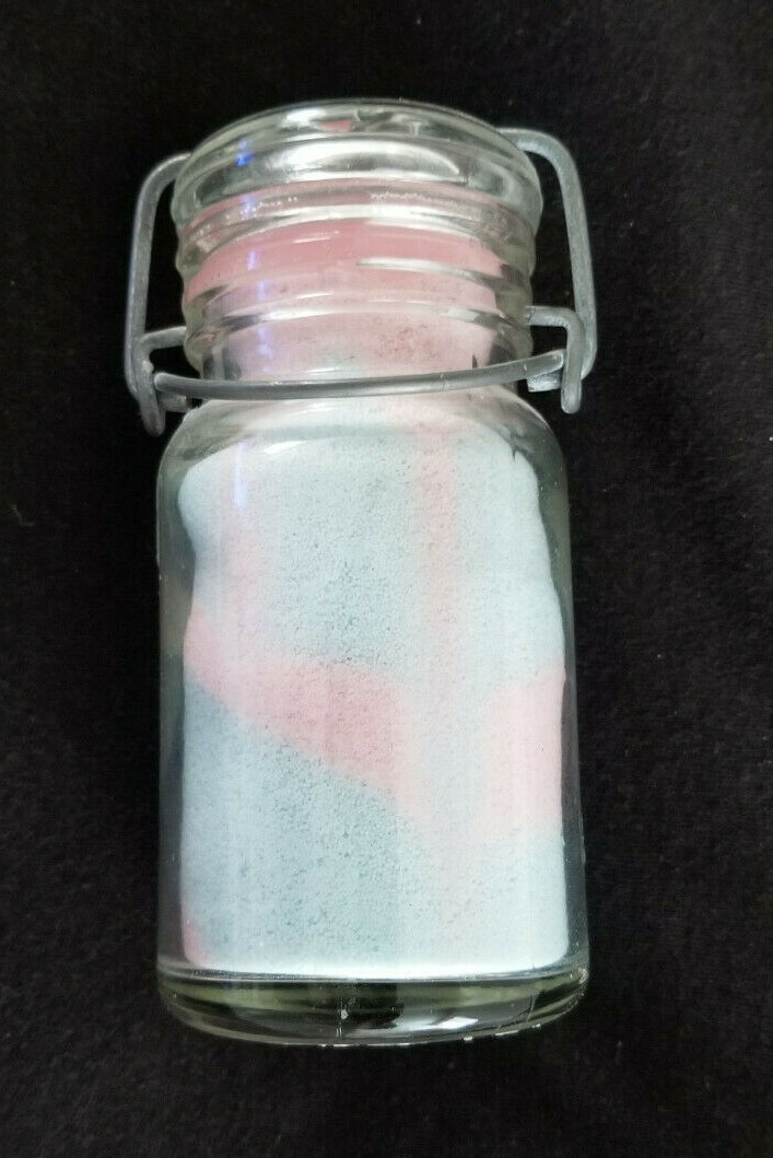 Vtg Handcrafted Wax Crystals Sparkle Candle in Glass Jar w/ Metal – 5-1/2″ High