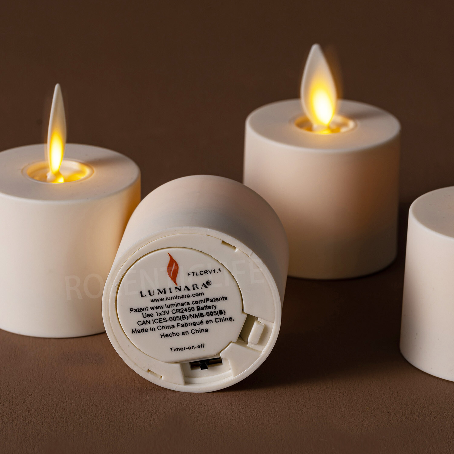 Luminara Flameless Ivory Tea Light Candles Timer Remote Battery Included,6-Pack