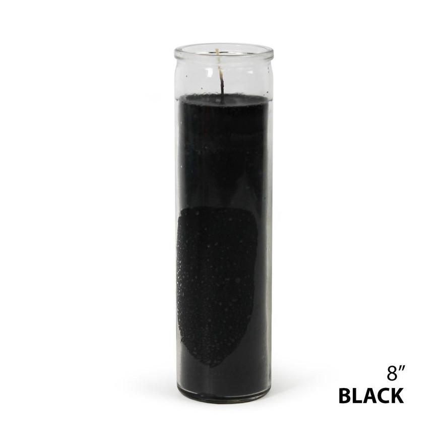 Black Jar/Container Candle in Glass Jar, 8 in Tall, Wax Fill, 1 Pack
