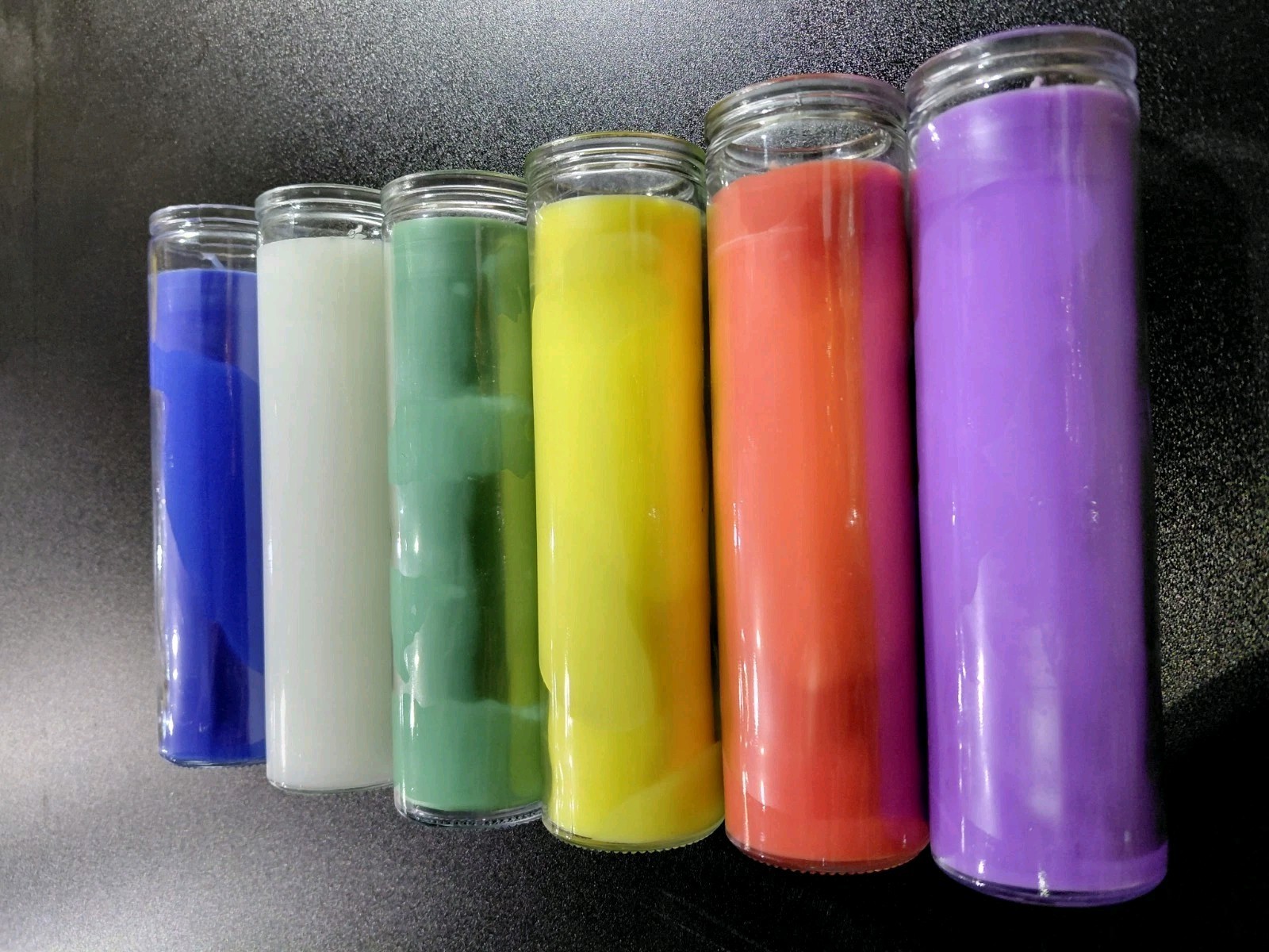 6 Pack ASSORTED 7 Day Prayer Candles in Glass Jars Unscented Long Burning Vigil