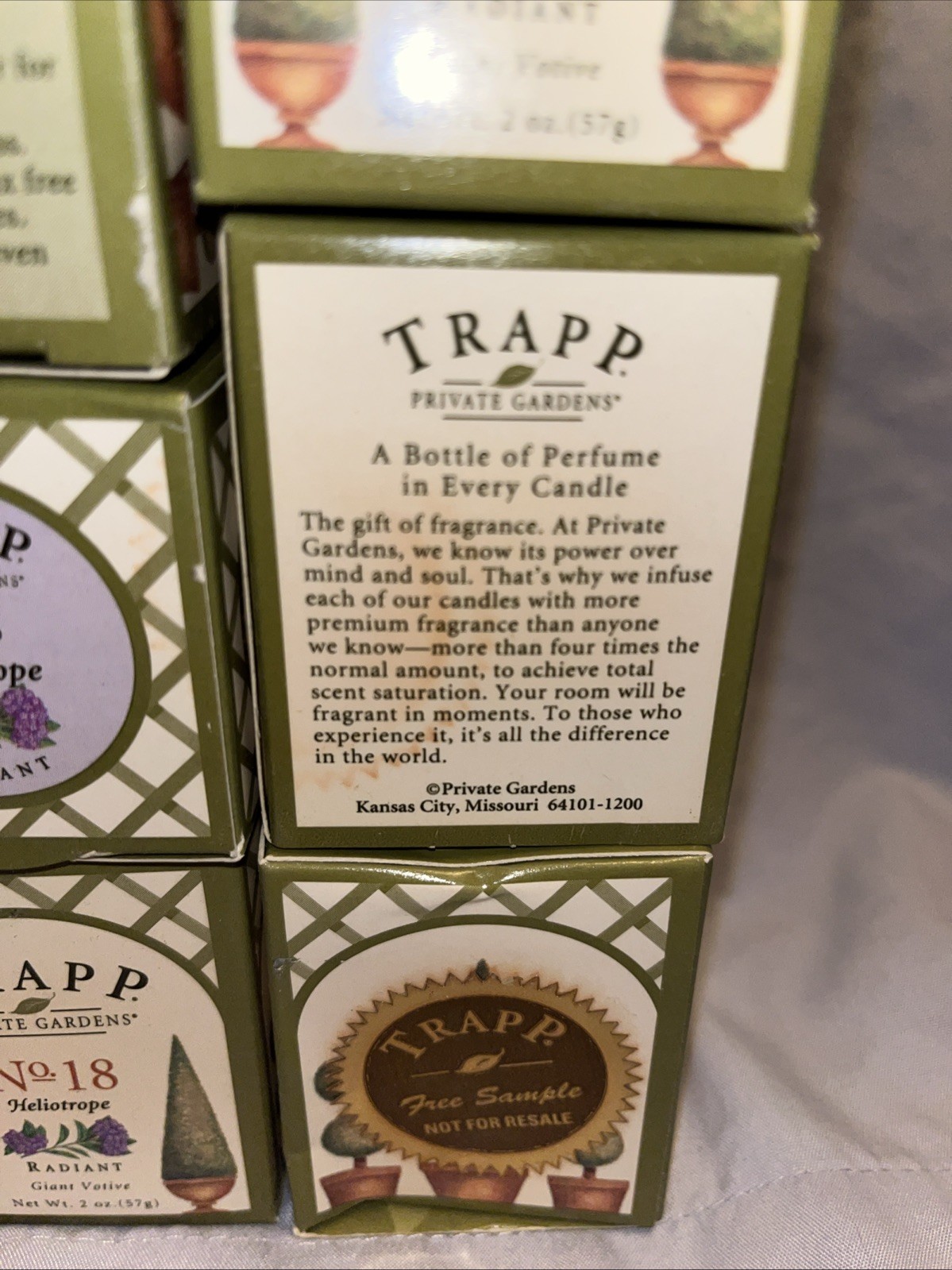 Trapp Private Gardens Heliotrope Radiant Votive Candles Lot Of 6 New