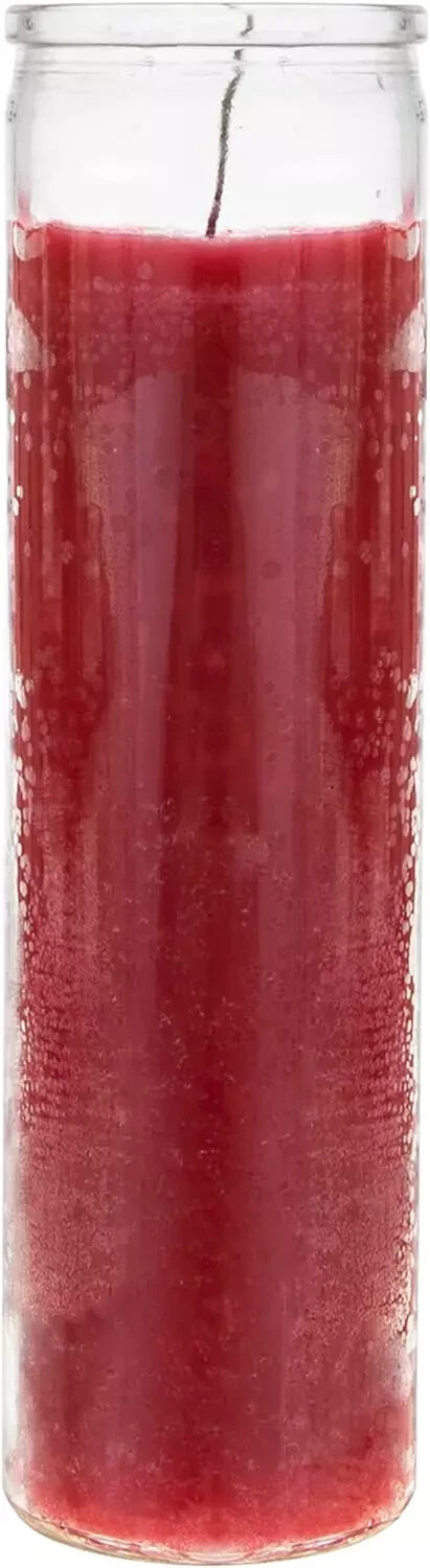 Mega Candles – Unscented 2″x 8″ Tall Prayer Container Candle – Red, 6PCS