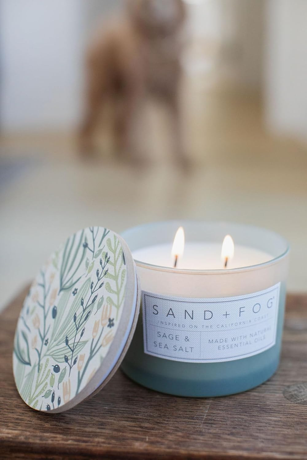 Scented Candle – Sage & Sea Salt – Additional Scents and Sizes – 100% Cotton Lea