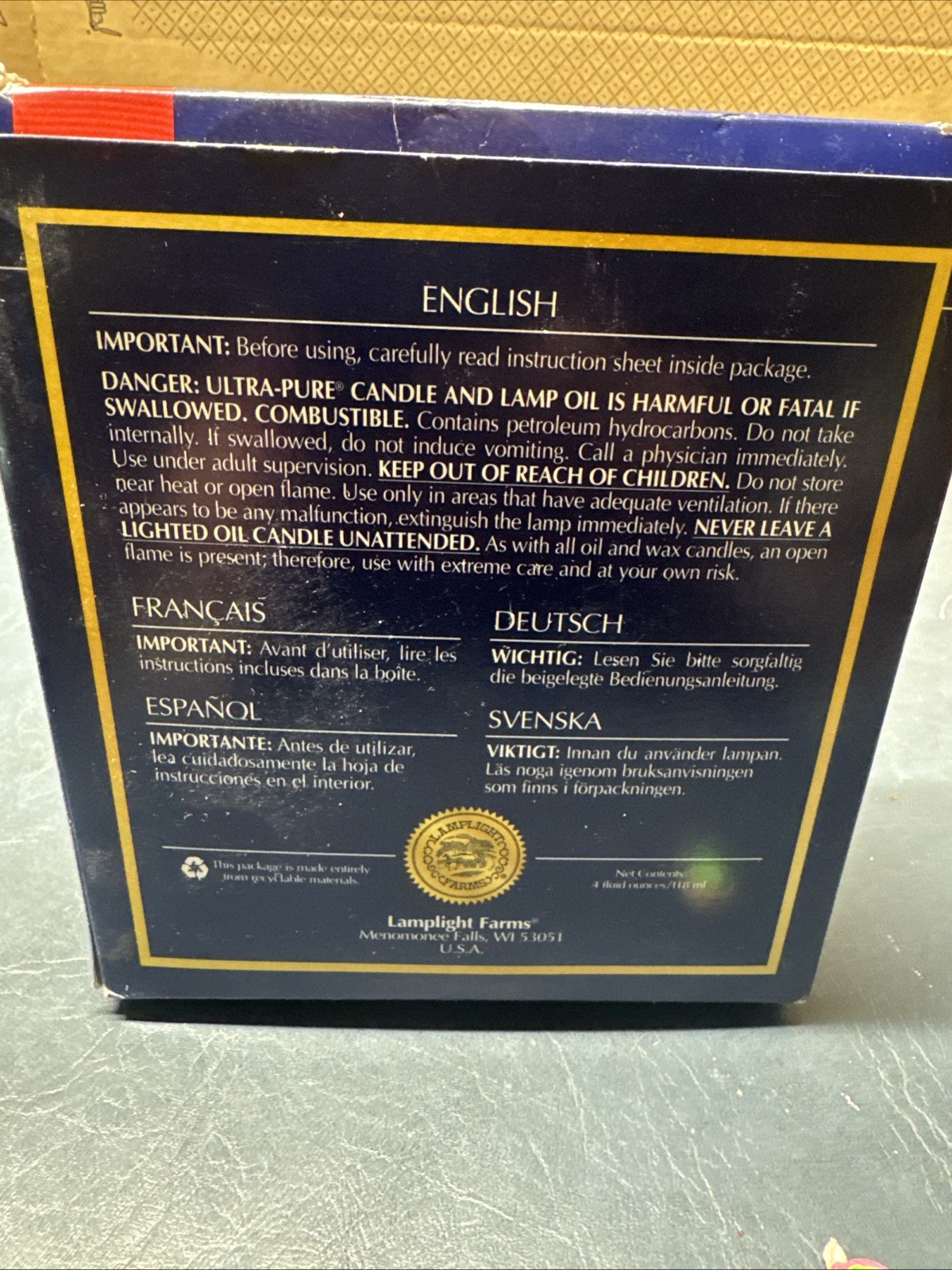 Geometric Oil Candle Lamplight Farms NIB