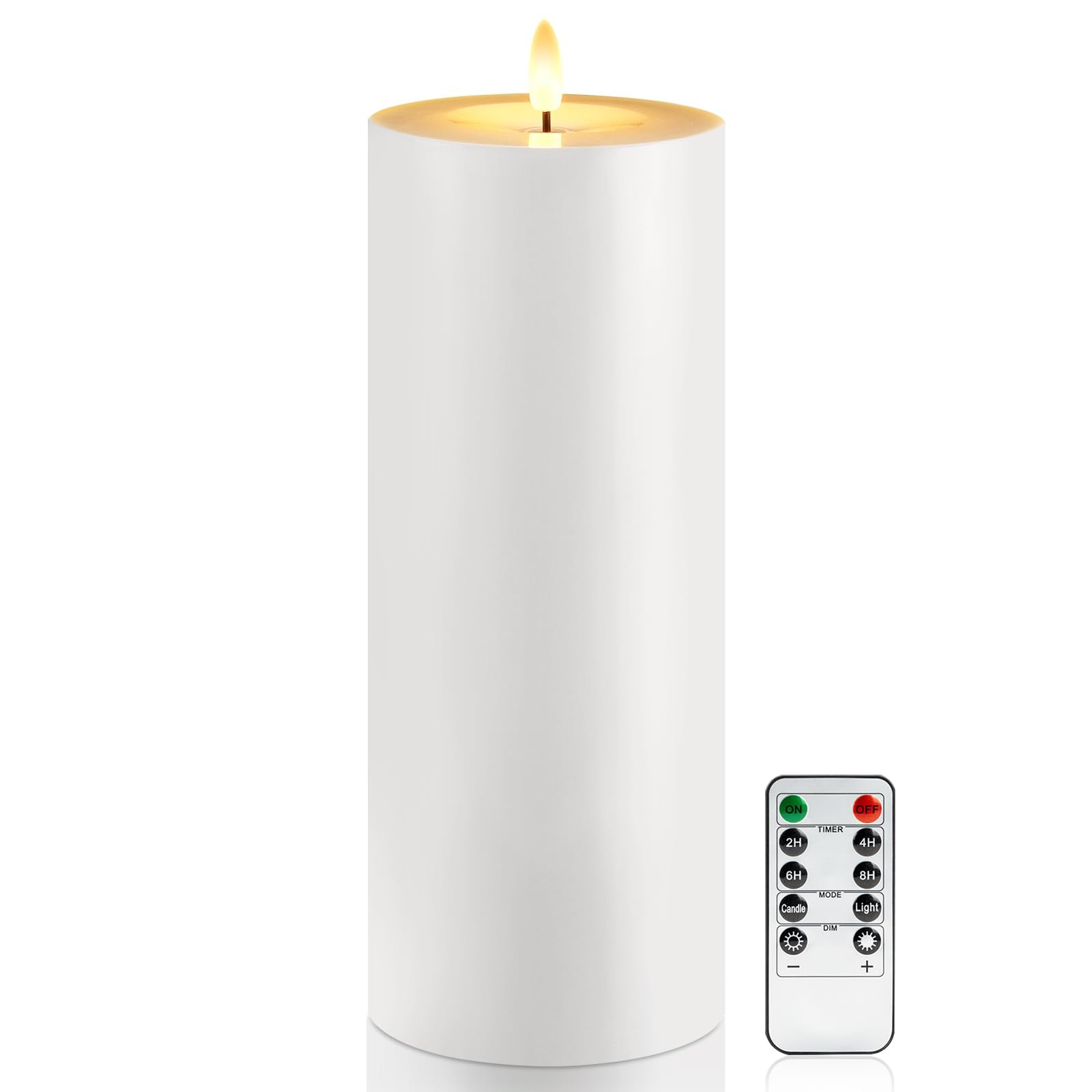4” X 10” Large Waterproof Outdoor Flameless Candle, Battery Operated LED Ca…