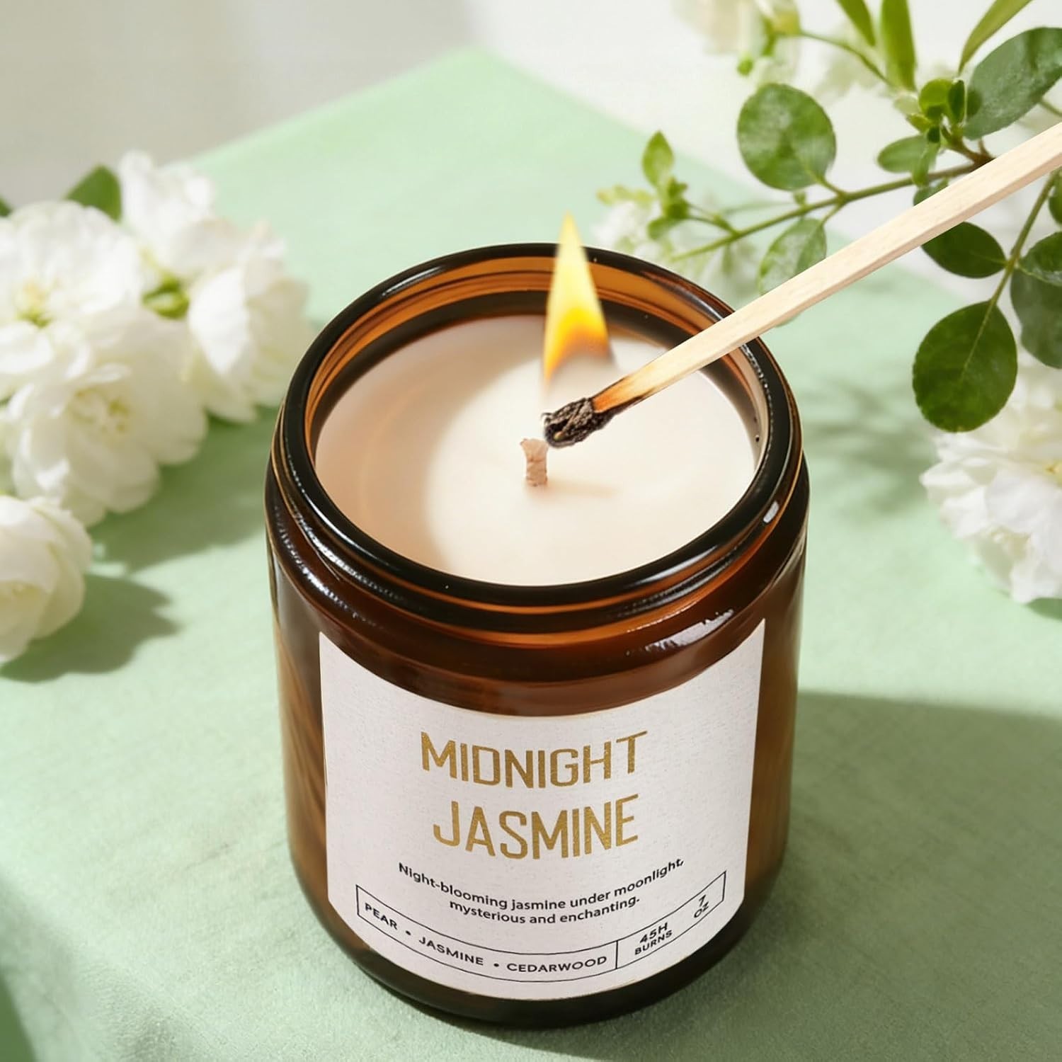 Luxurious 6 Piece Soy Candle Set in Amber Jars – Perfect Gift for Women