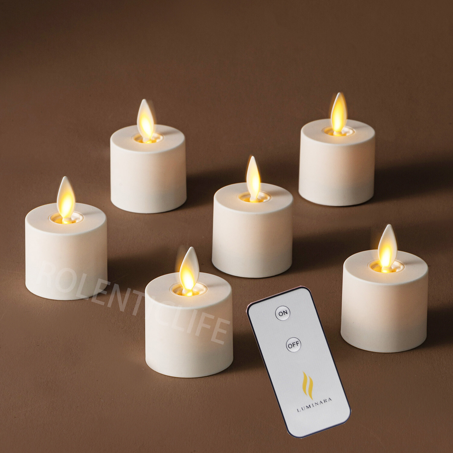 Luminara Flameless Ivory Tea Light Candles Timer Remote Battery Included,6-Pack