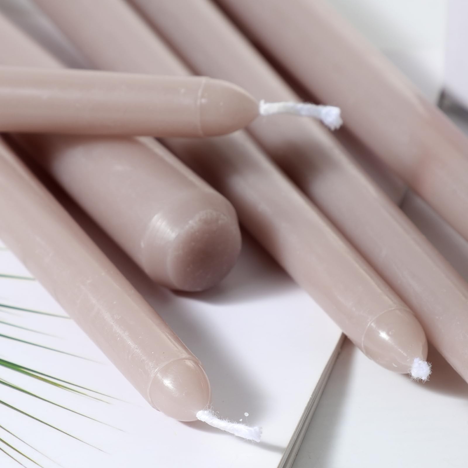 6 PCS 12 Inch Unscented Dripless Taper Candlesticks 8 Hour Long Burning
