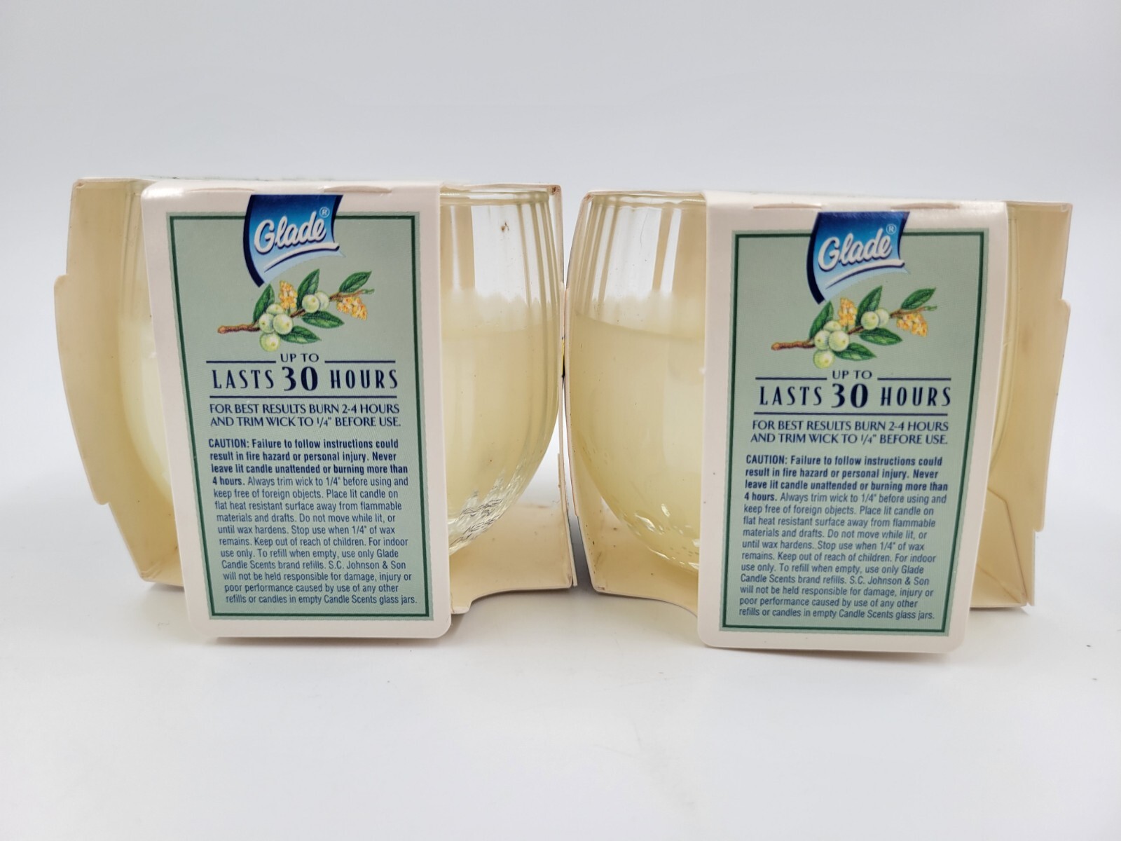 Glade Scents Bayberry Candles 4 oz 1997 Made In Canada. BrandNew! Rare 2 Vintage