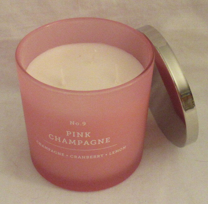 Kirkland’s 13 oz Large Jar 3-Wick Candle 28-32 hours No. 9 PINK CHAMPAGNE