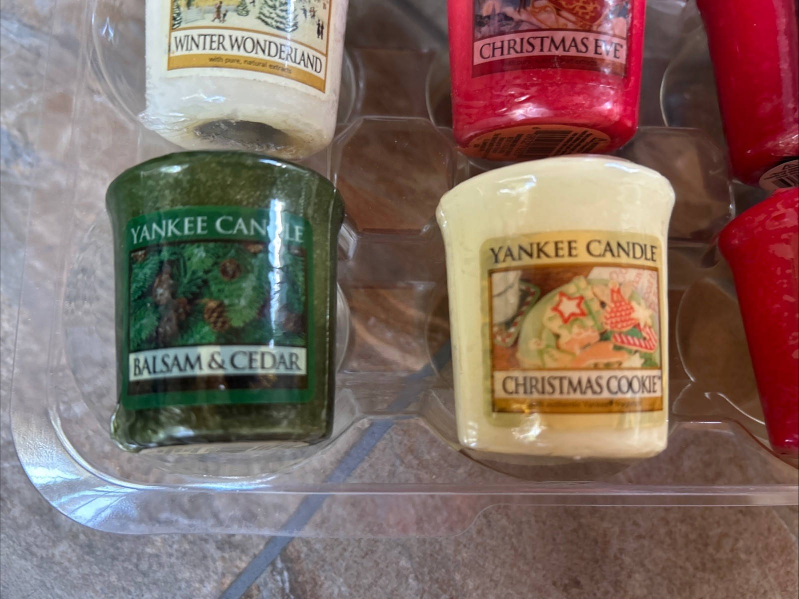 Vintage Lot Of 12 Assorted Yankee Candle Votives 1.75oz Holiday Christmas Scents