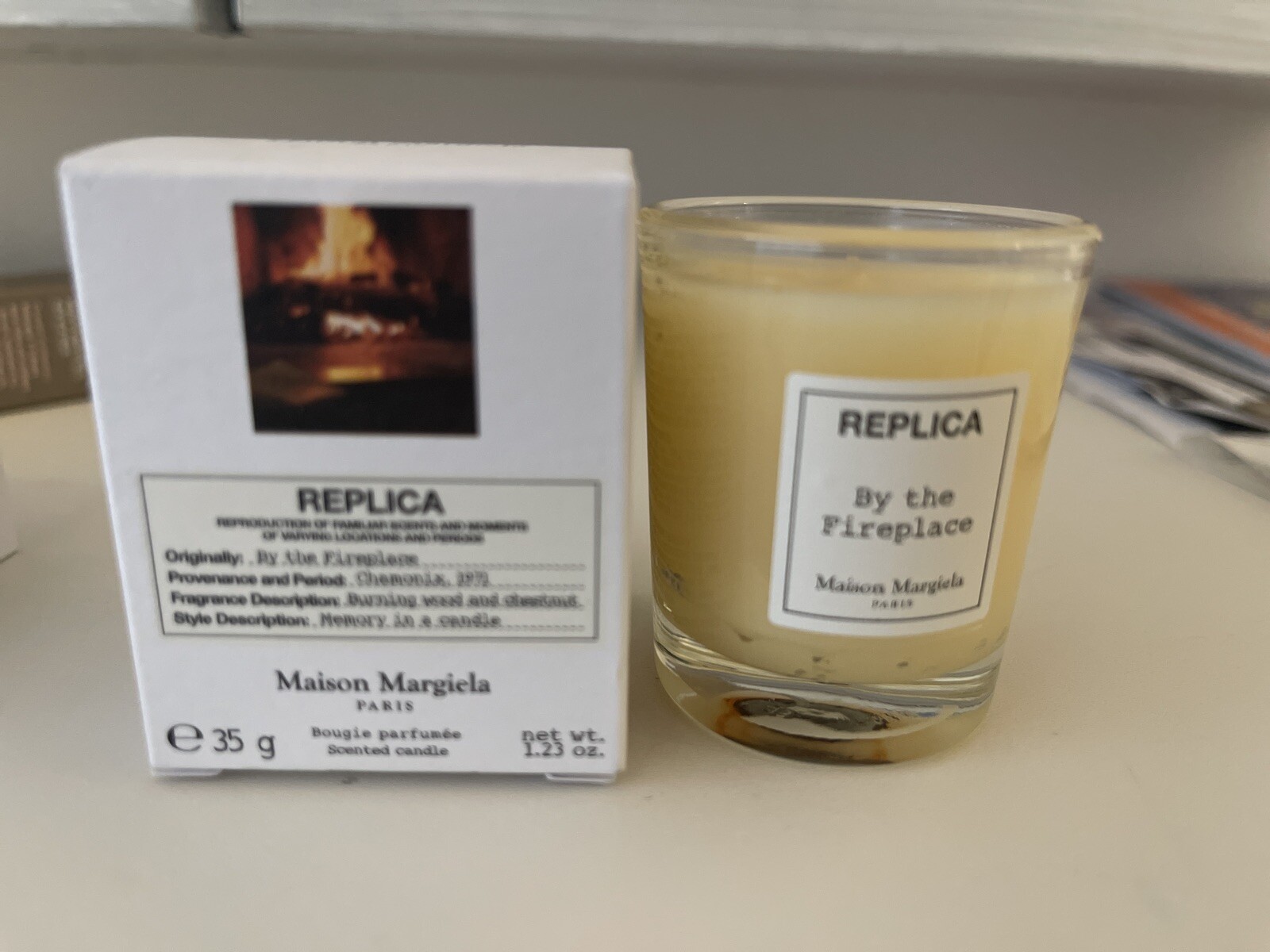 MAISON MARGIELA Replica By the Fireplace Candle 1.23oz/35g -NEW in Box Mini Sz