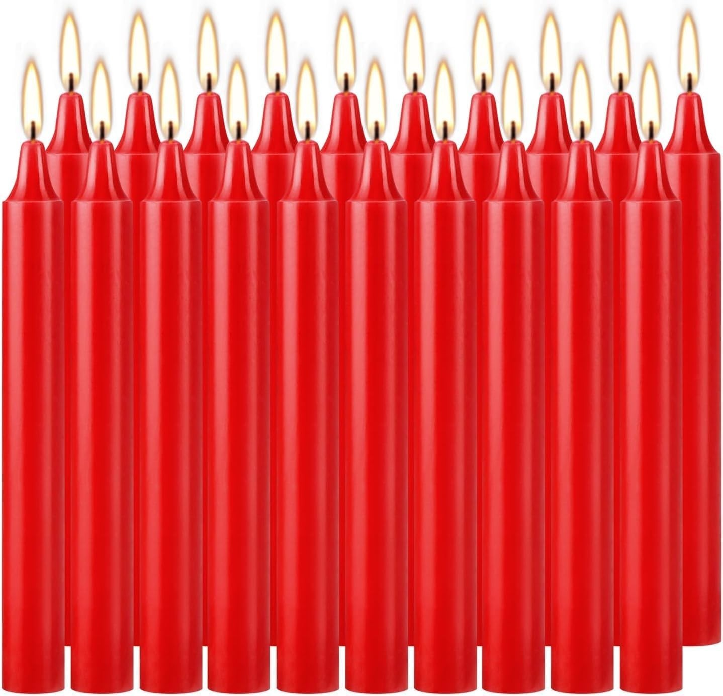 40 Pcs Red Candles, 4″ Red Spell & Chime Candles, Unscented Mini Taper Candle