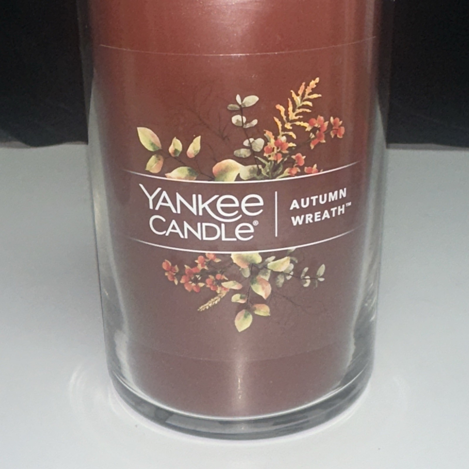 LOT OF 2-NEW-Yankee Candle AUTUMN WREATH Large 14.25oz. FREE SHIPPING