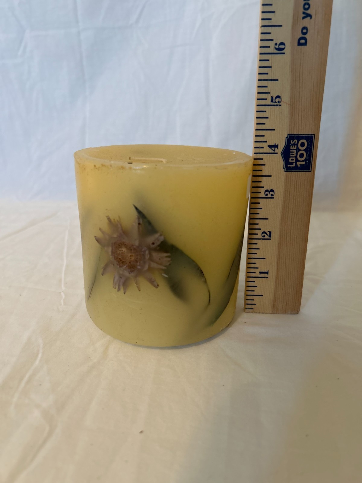 Claire’s Garden Floral Fragrance Green Botanical Scented Candle 4″x4″ USA Made
