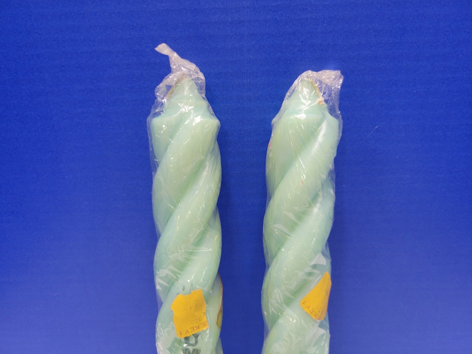 Vintage Emkay Jumbo Candle Gems Twisted Jade Taper Candles