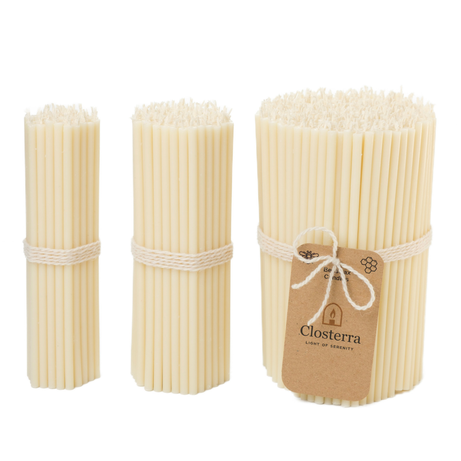 White Very Thin Beeswax Taper Candles 6.3″ x 0.2″ Church Orthodox (Pack 25-700)