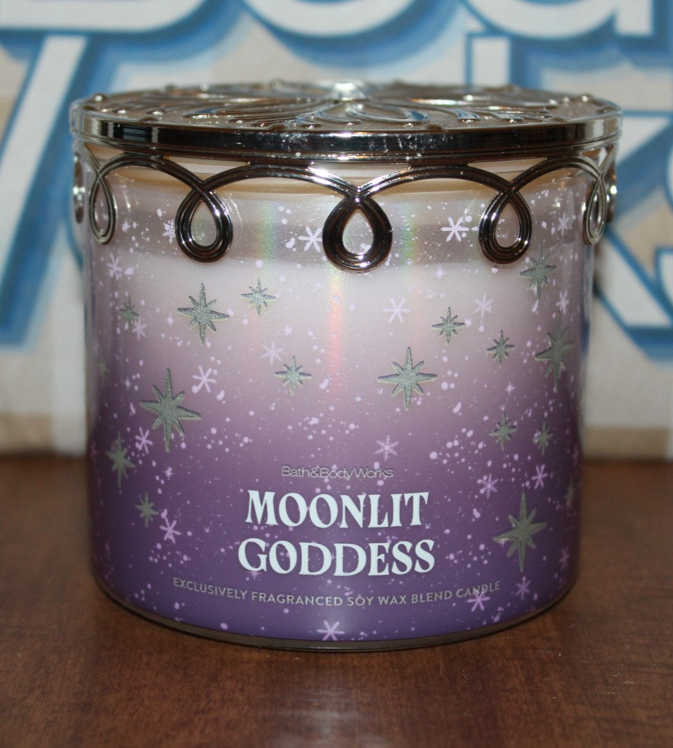 Bath & Body Works MOONLIT GODDESS 3-Wick CANDLE Special Edition Lid 14.5 oz NEW