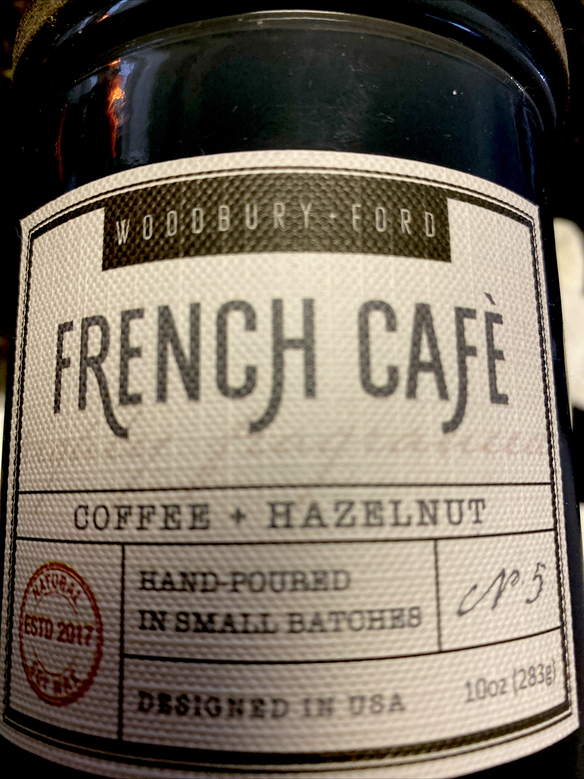 Woodbury+ Ford..French Cafe Candle Bougie Height 4” New 10oz