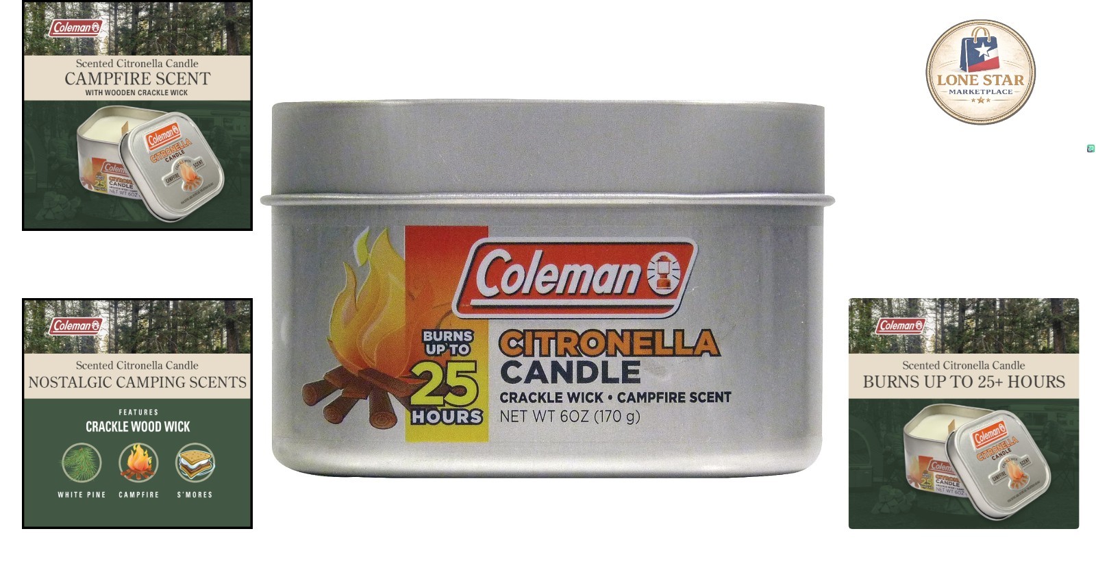 Cream Square Citronella Candle in Antique Tin – Perfect for Outdoor Celebrations
