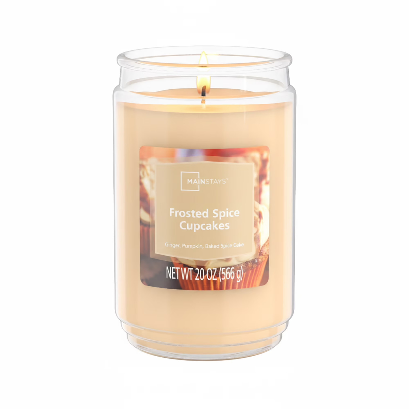Single-Wick Scented Glass jar candle Frosted spice cupcakes 20oz….