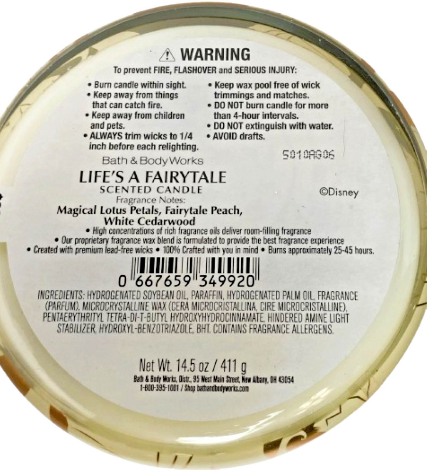 Bath & Body Works DISNEY PRINCESS Life’s A Fairytale 3-Wick Candle ~ FREE SHIP