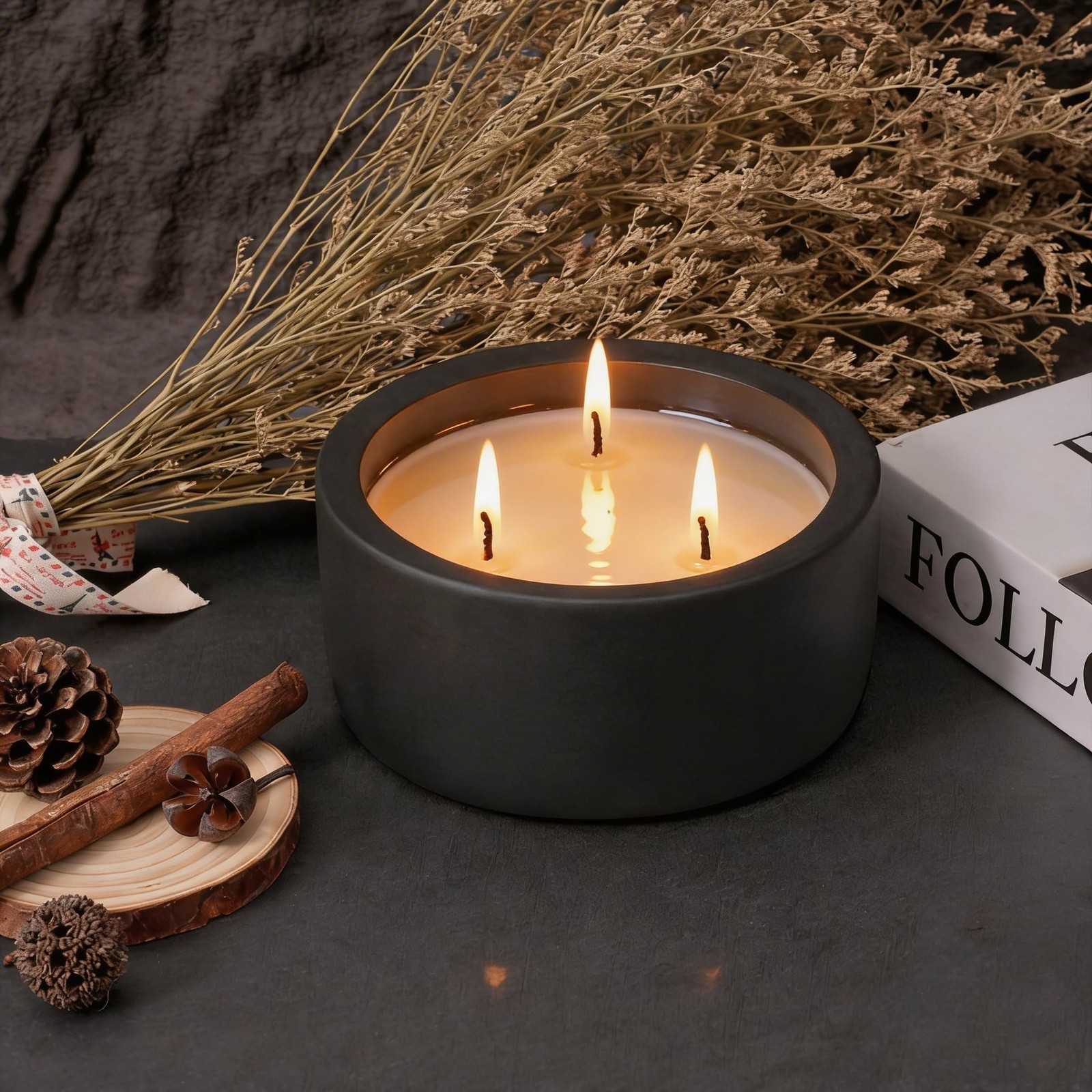 Viyffo 20oz Large Scented Candle – Eucalyptus and Rosemary, 3 Wick Non Toxic …