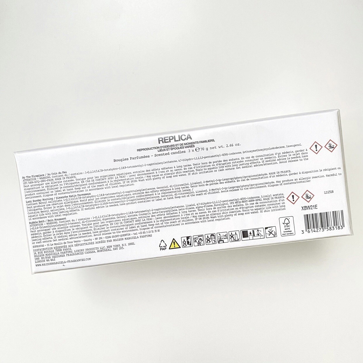 NEW / Maison Margiela Replica Scented Candal (2.46 oz Ea) & Matches Gift Box Set