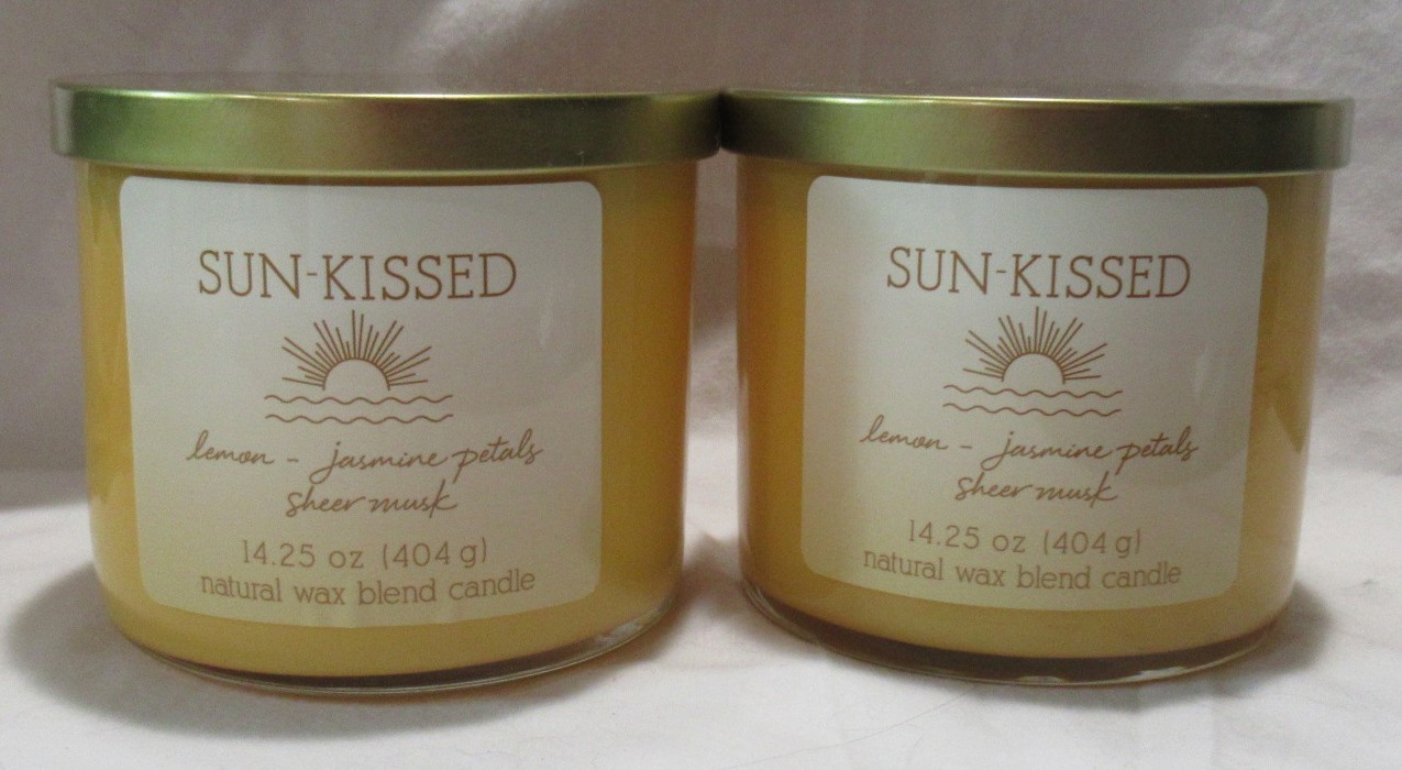 Kirkland’s 14.25 oz Large Jar 3-Wick Candle Natural Wax Blend SUN-KISSED set 2
