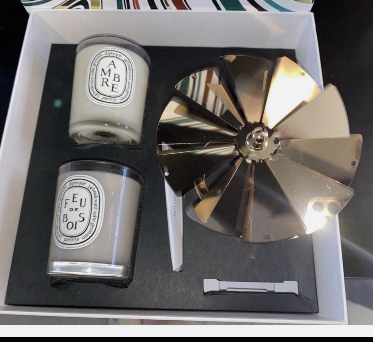DIPTYQUE NEW LTD Edition Feu de Bois & Amber Carousel Set- 2X 70G Candles *NIB*
