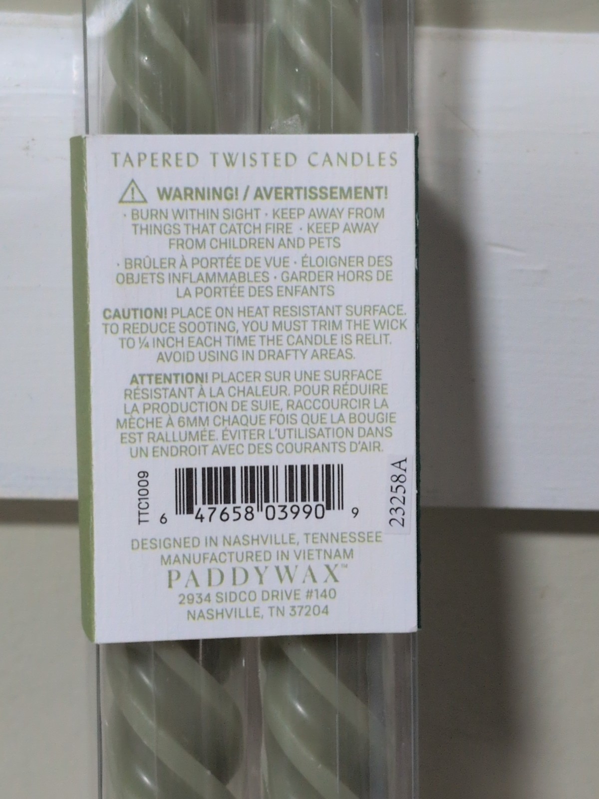 Paddywax “Forest “Tapered 10” Twisted Candles Two Count Pack! NEW!