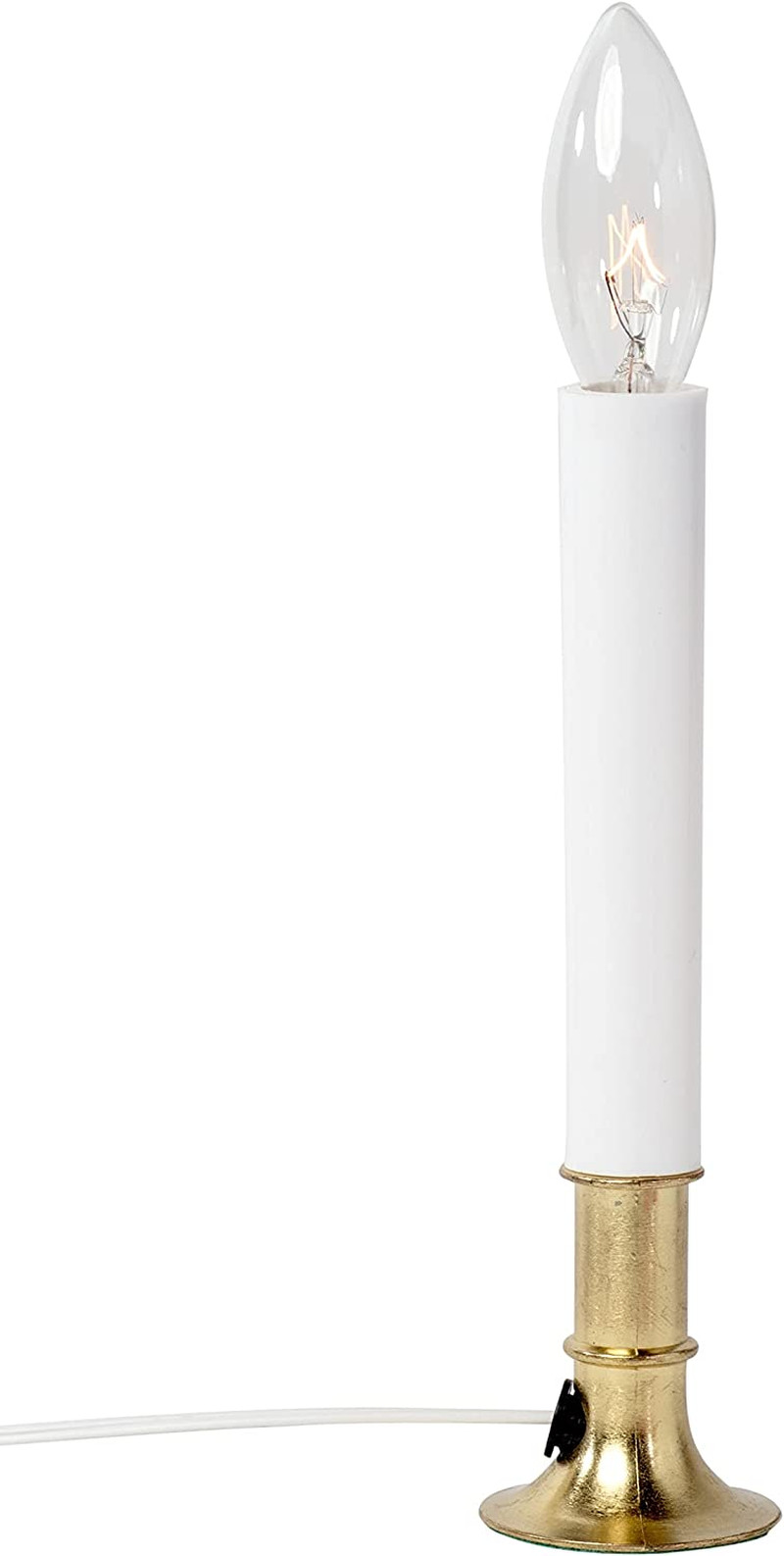 Creative Hobbies Electric Window Candle Lamp with Brass Plated Base