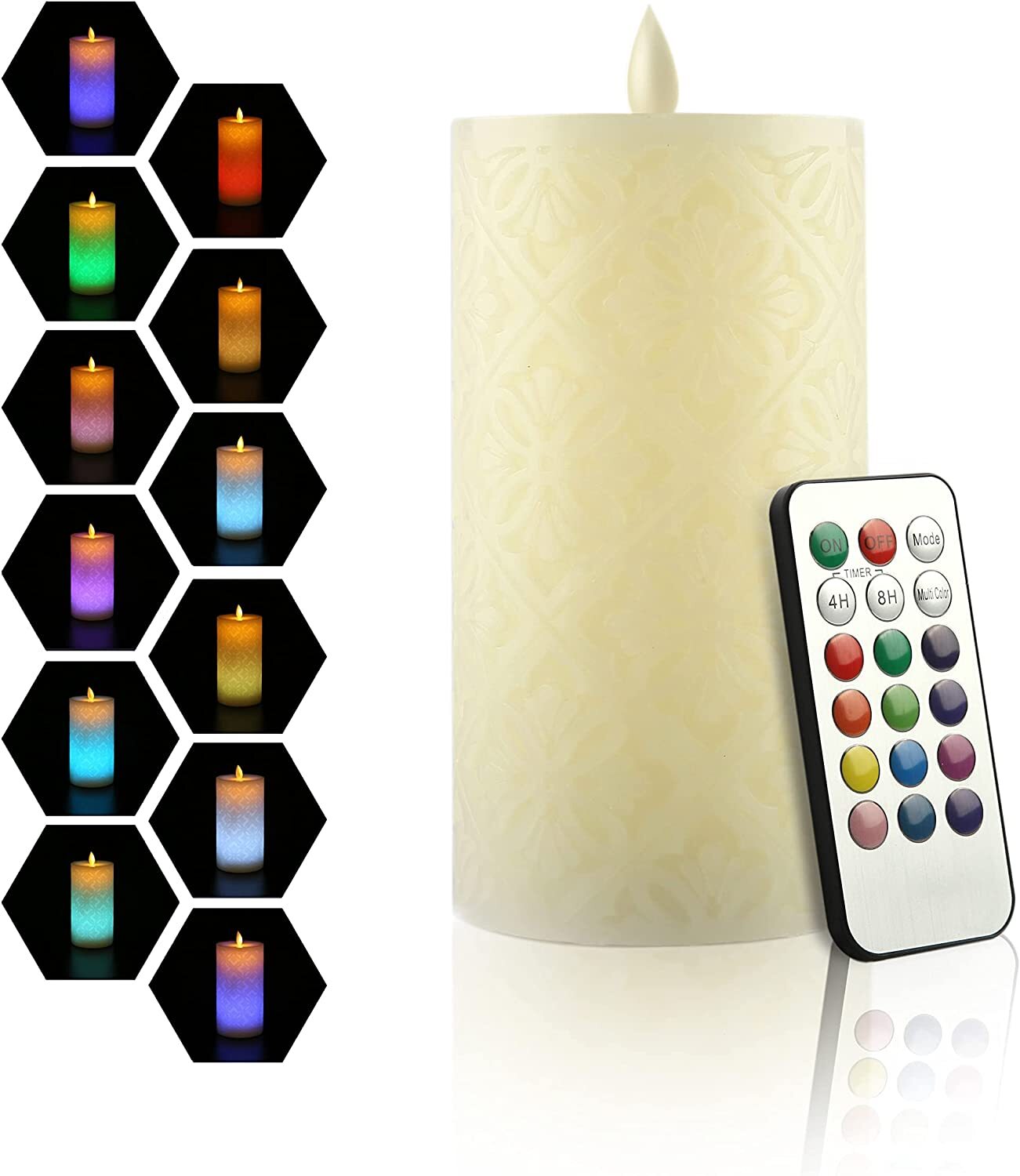 1PC LED Flameless Candles Flickering Candles with Remote Timers Christmas Decor