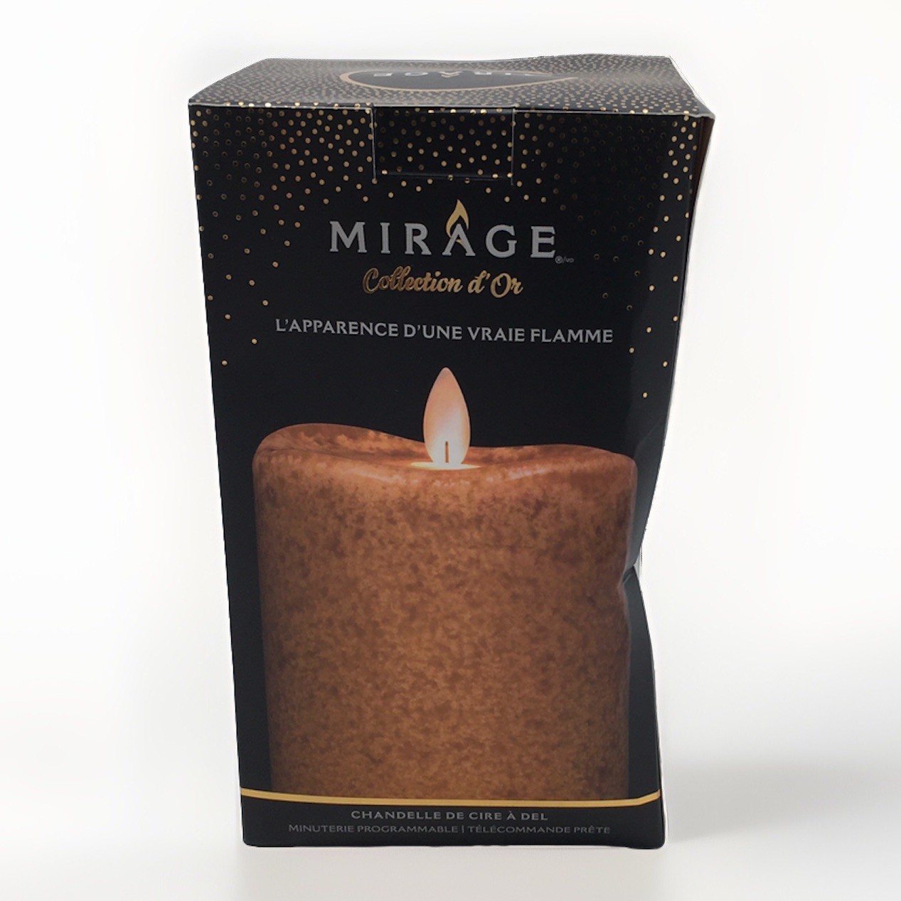 Mirage 6 in. Brown Spice Mottled Flameless LED Pillar Candle