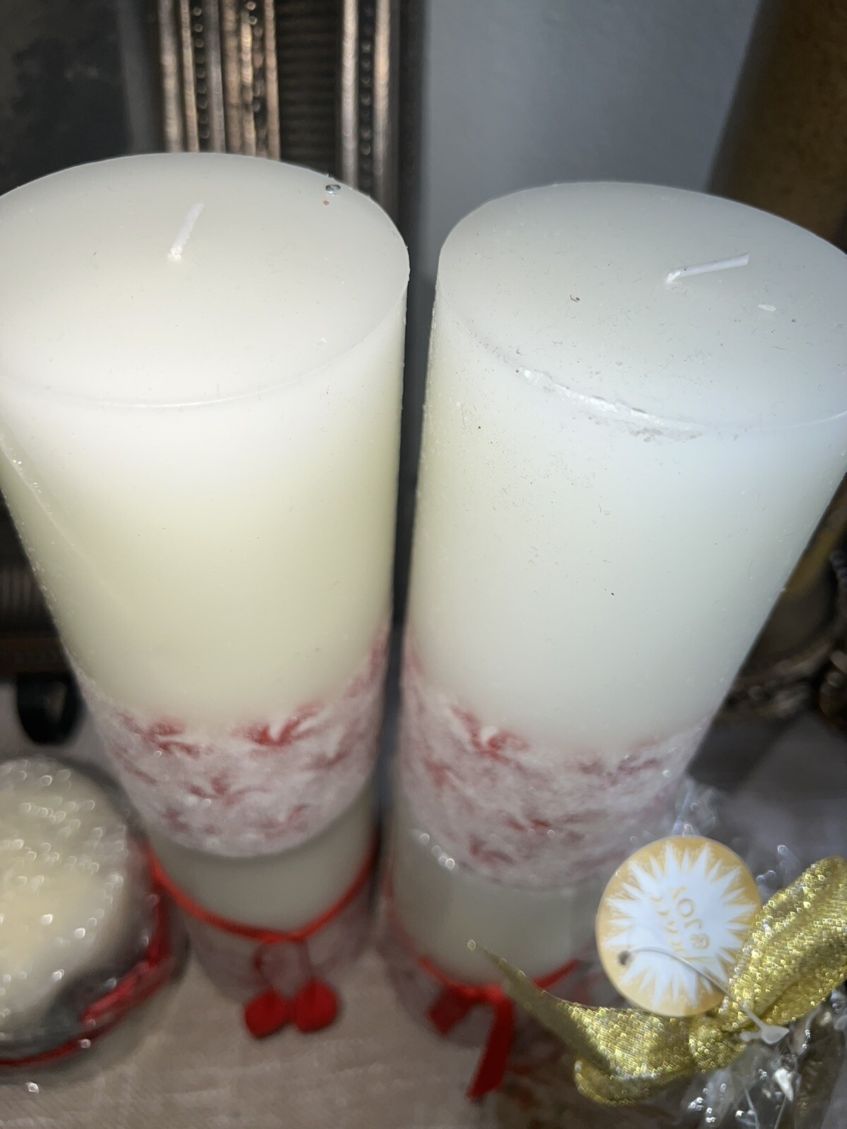 Peppermint CandyLot of 10 Pc decorative Christmas candles 6 In