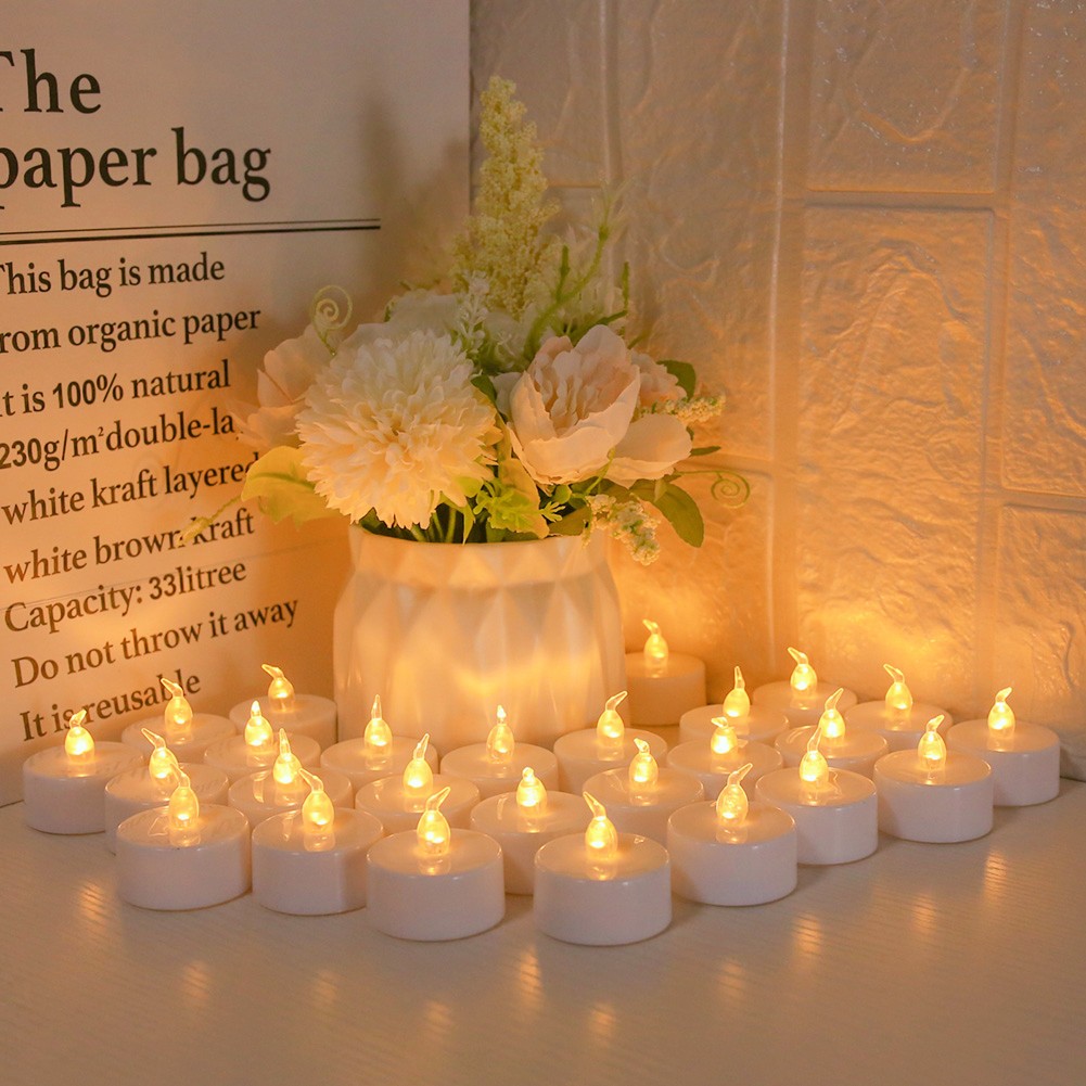 24Pack LED Tea Lights Flickering Flameless Candles Battery Operated with Timer