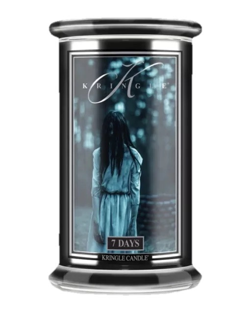 Kringle Candle Halloween 7 Days Large 2-Wick Black Jar White Wax