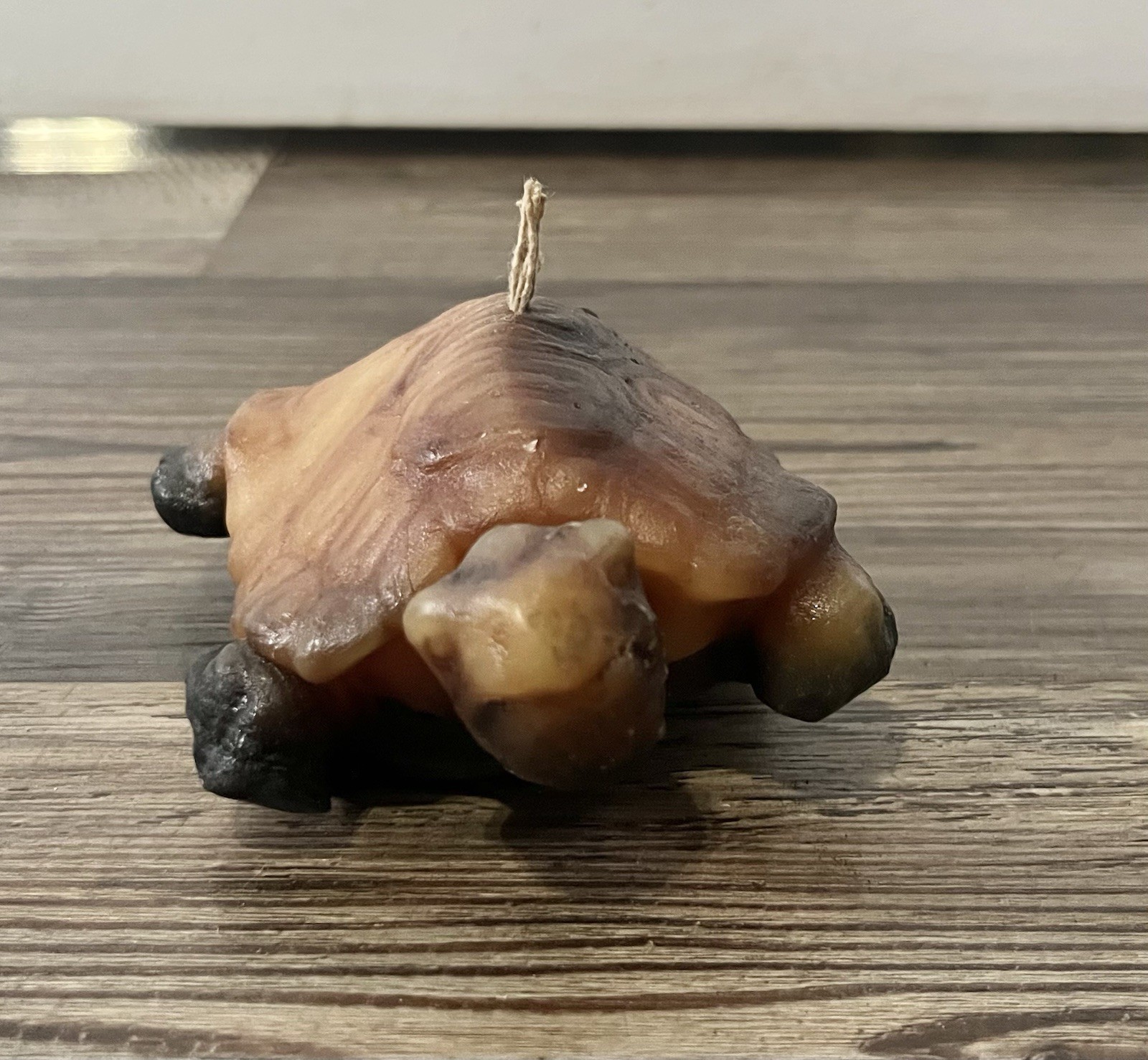 90s Y2K Brown Sea Turtle Wax Hand Carved NEVER LIT Art Candle Quirky Reptile