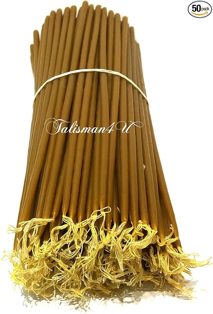 50 Beeswax Taper Candles 11″ Tall Church Jerusalem Holy Land Candles