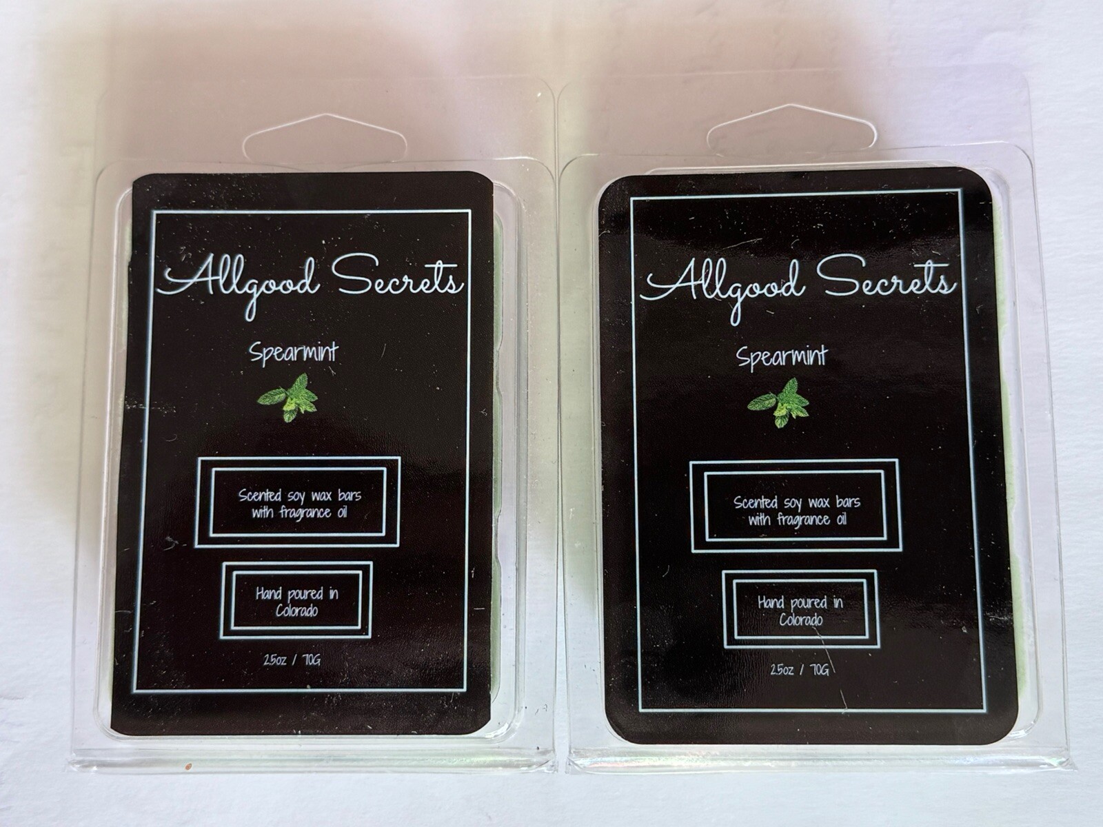 2 Spearmint Allgood Secrets Soy Candle Wax Melts Cube 2.5OZ With Essiential Oil