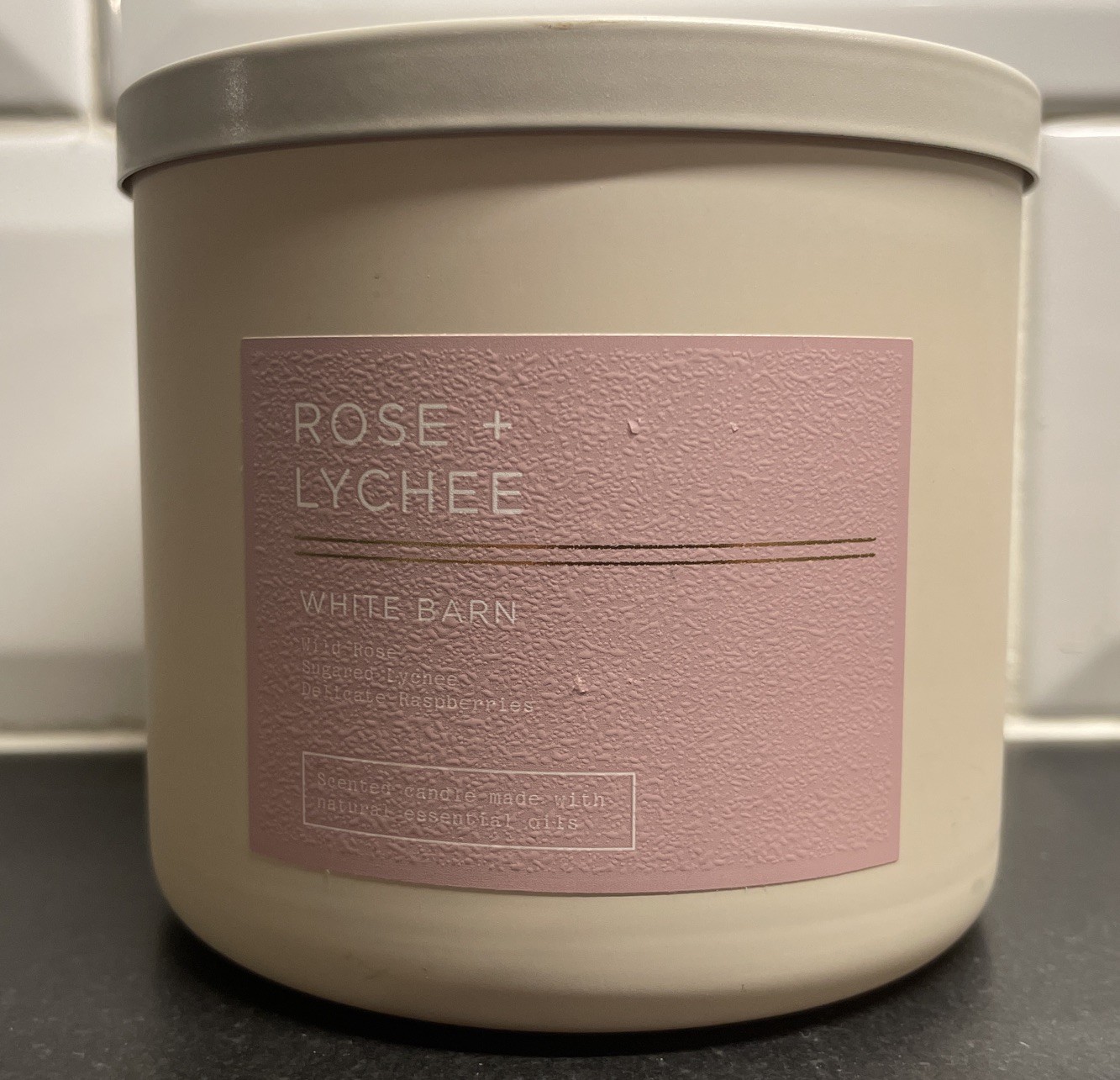 White Barn Candle ROSE + LYCHEE Bath & Body Works 3 Wick -New