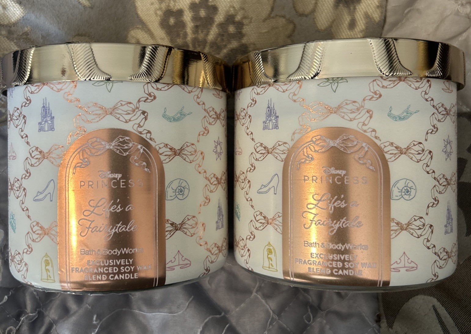 2 Bath & Body Works DISNEY PRINCESS LIFE’S A FAIRYTALE 3 Wick Scented Candles