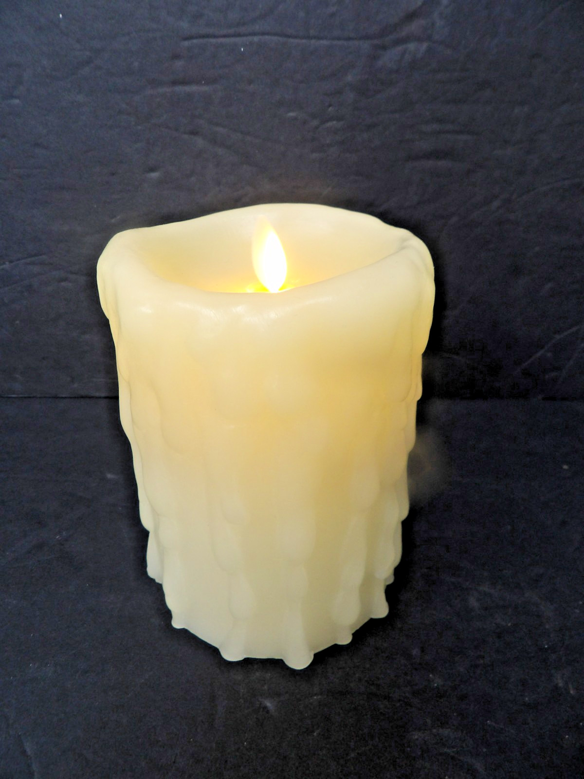 Luminara Ivory Heavy Drip Wax Flameless Pillar Candle 5″ x 4″ w/ Remote