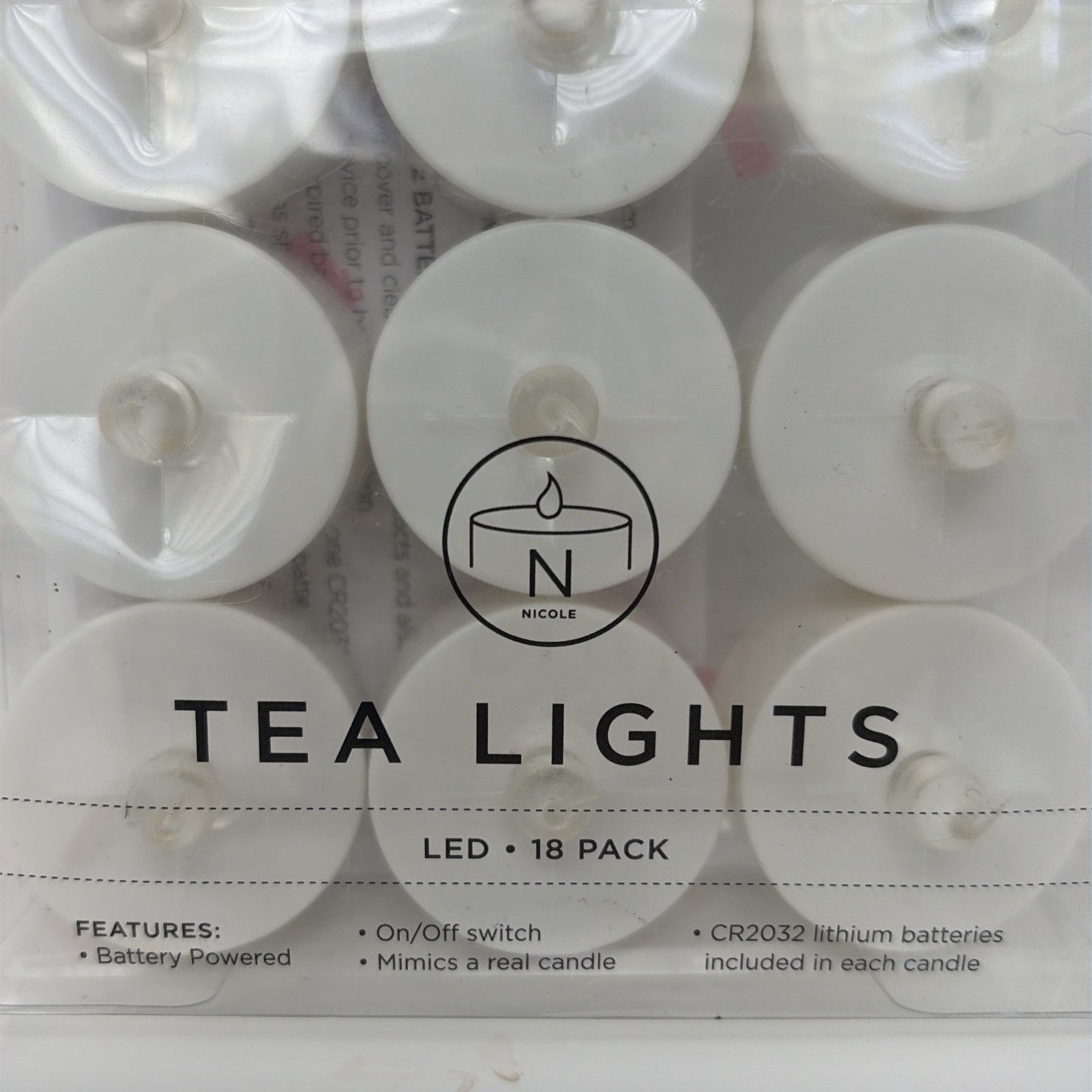 18 Pack Of LED Tea Lights Battery Powered CR2032 Included In each candle
